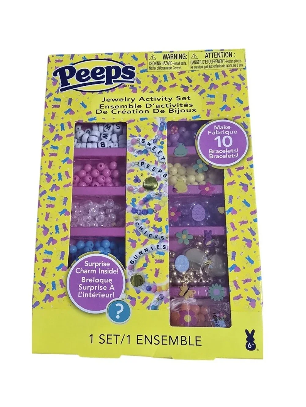 Peeps Jewelry Activity Set - Pink & Yellow Bead Craft Kit